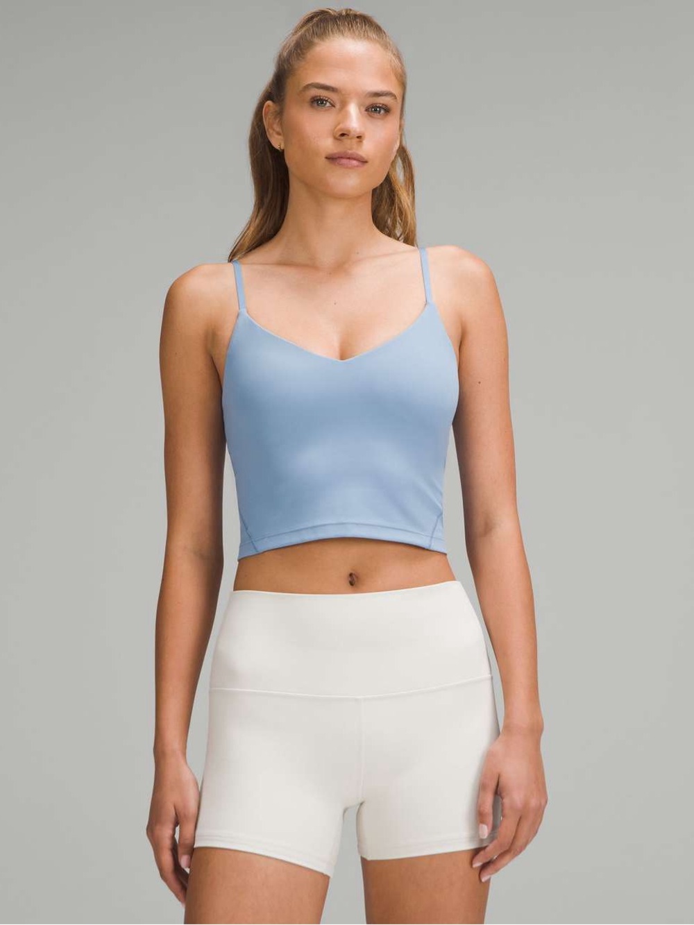 Lululemon Align Cropped Cami Tank Top Light Support Blue Willow Size 8